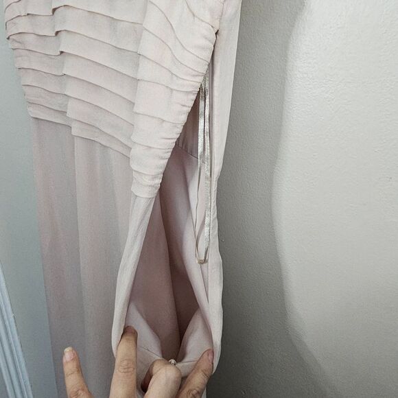 Boden Pink Sheer Elegant Pleated Midi Cap Sleeve Dress Size 6L - Picture 6 of 11